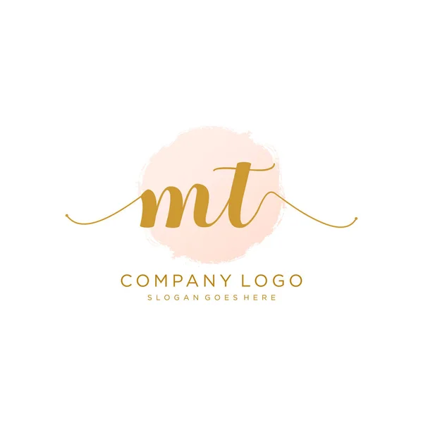 Initial Handwriting Logo Design Logo Fashion Photography Wedding Beauty Business — Stock Vector