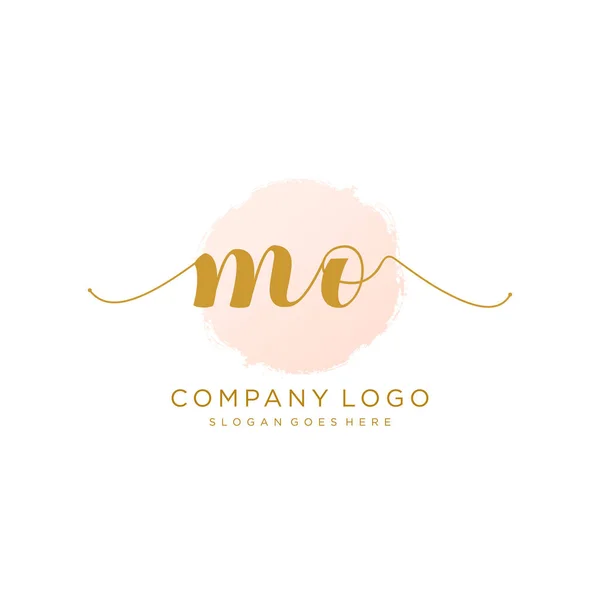 Initial Handwriting Logo Design Logo Fashion Photography Wedding Beauty Business — Stock Vector