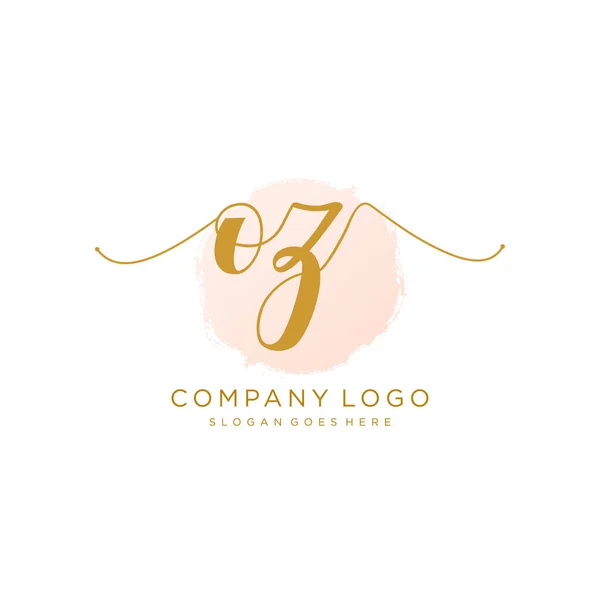 Projeto Inicial Logotipo Caligrafia Logo Para Moda Fotografia Casamento Beleza — Vetor de Stock