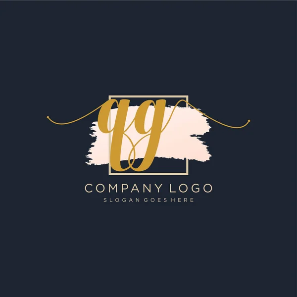 Diseño Inicial Del Logotipo Escritura Mano Logotipo Para Moda Fotografía — Vector de stock