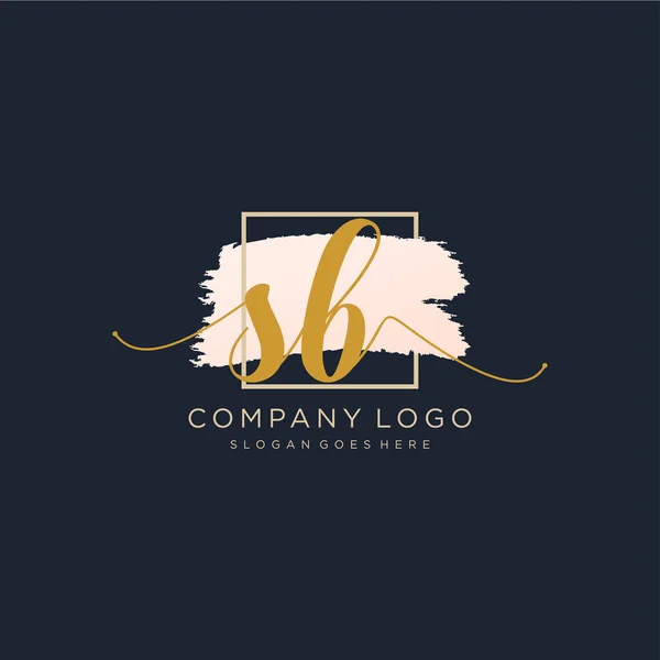 Projeto Inicial Logotipo Caligrafia Logo Para Moda Fotografia Casamento Beleza — Vetor de Stock