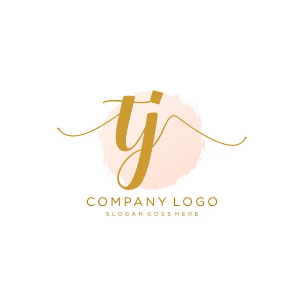 Initial Handwriting Logo Design Logo Fashion Photography Wedding Beauty Business — Stock Vector