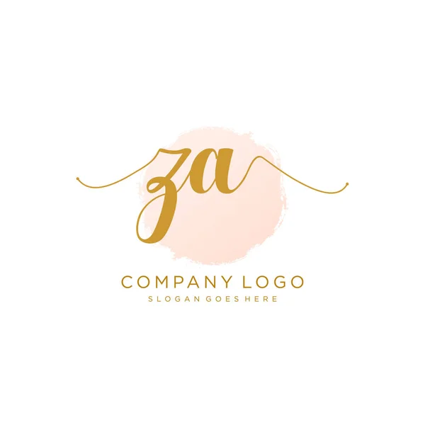 Projeto Inicial Logotipo Caligrafia Logo Para Moda Fotografia Casamento Beleza — Vetor de Stock