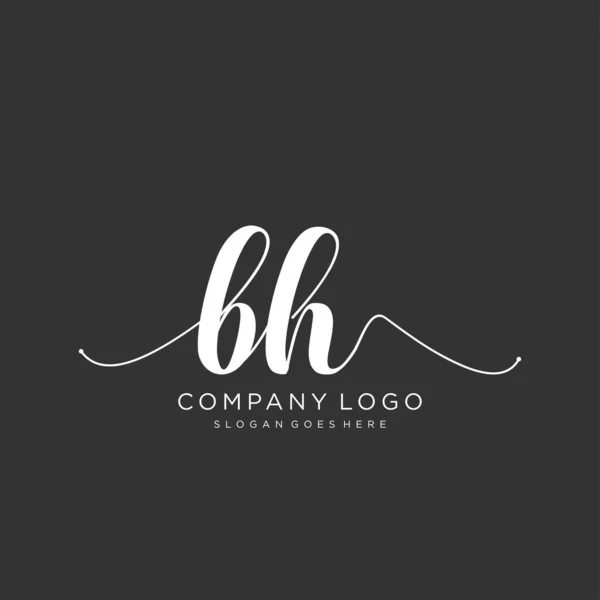 Initiële Handschrift Logo Ontwerp Logo Voor Mode Fotografie Bruiloft Schoonheid — Stockvector