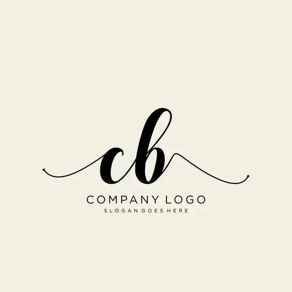 Projeto Inicial Logotipo Caligrafia Logo Para Moda Fotografia Casamento Beleza —  Vetores de Stock