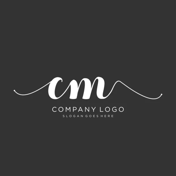 Diseño Inicial Del Logotipo Escritura Mano Logotipo Para Moda Fotografía — Vector de stock