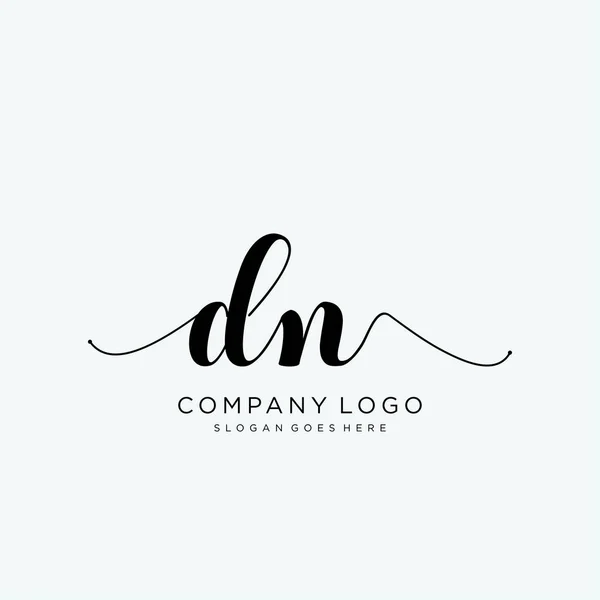 Diseño Inicial Del Logotipo Escritura Mano Logotipo Para Moda Fotografía — Archivo Imágenes Vectoriales