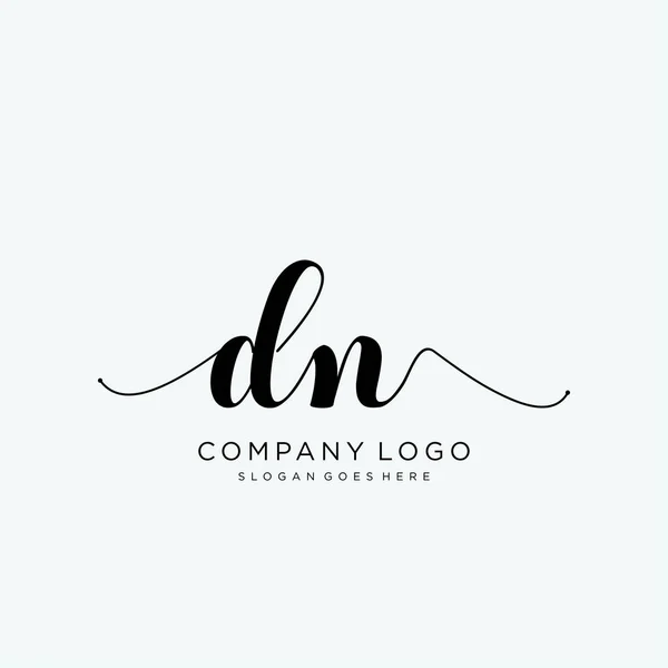 Initial Handwriting Logo Design Logo Fashion Photography Wedding Beauty Business — Stock Vector