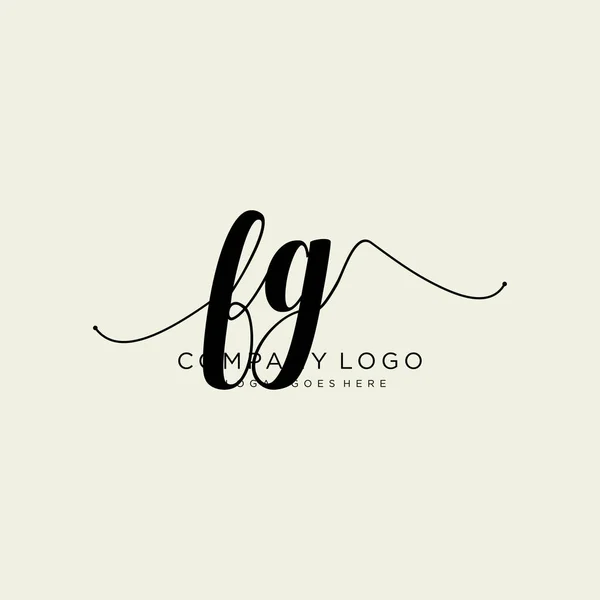 Design Iniziale Del Logo Della Scrittura Mano Logo Moda Fotografia — Vettoriale Stock