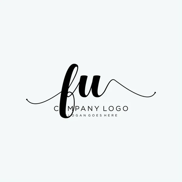 Design Iniziale Del Logo Della Scrittura Mano Logo Moda Fotografia — Vettoriale Stock