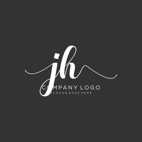 Initial Handwriting Logo Design Logo Fashion Photography Wedding Beauty Business — Stock Vector