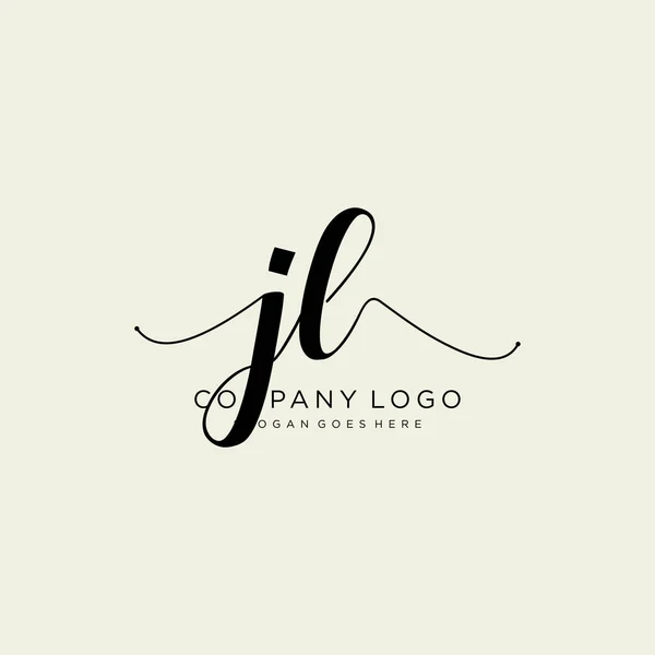 Design Iniziale Del Logo Della Scrittura Mano Logo Moda Fotografia — Vettoriale Stock