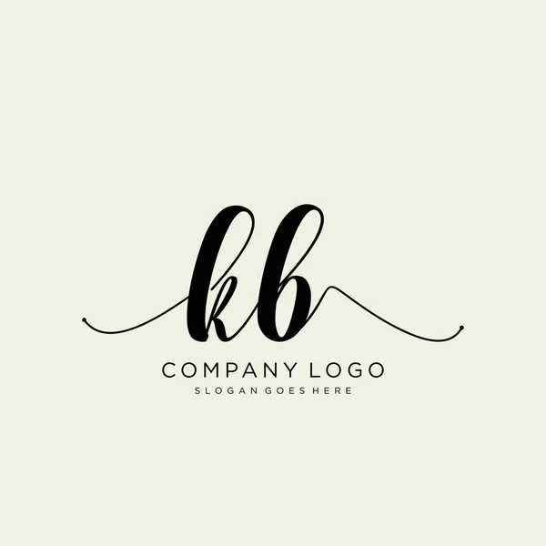 Initiële Handschrift Logo Ontwerp Logo Voor Mode Fotografie Bruiloft Schoonheid — Stockvector