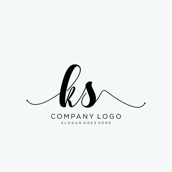 Initial Handwriting Logo Design Logo Fashion Photography Wedding Beauty Business — Stock Vector