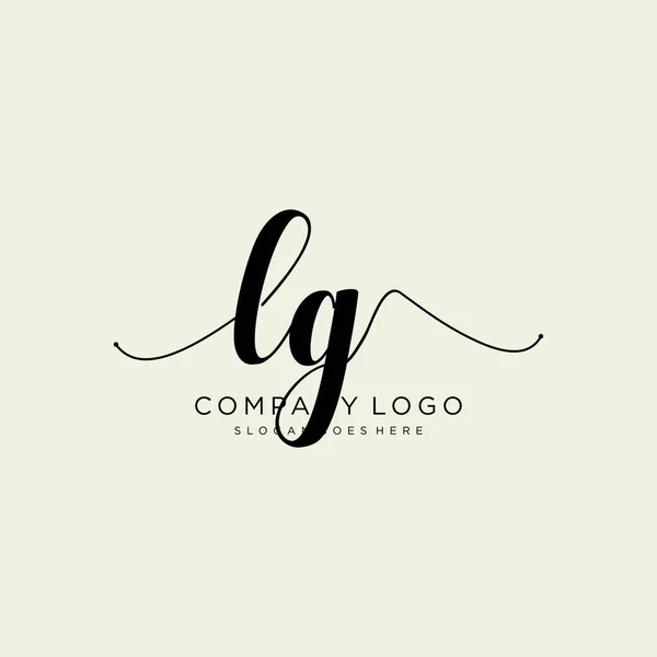 Diseño Inicial Del Logotipo Escritura Mano Logotipo Para Moda Fotografía — Vector de stock