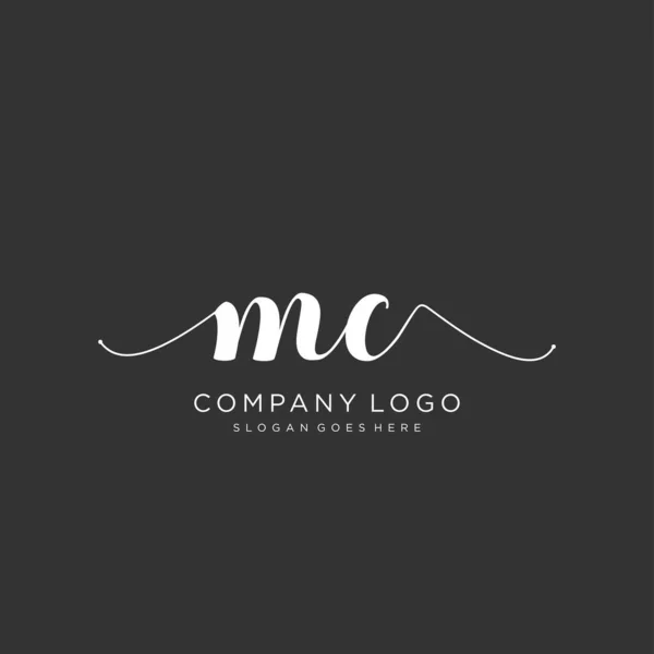 Diseño Inicial Del Logotipo Escritura Mano Logotipo Para Moda Fotografía — Vector de stock