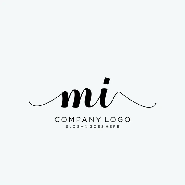Diseño Inicial Del Logotipo Escritura Mano Logotipo Para Moda Fotografía — Vector de stock