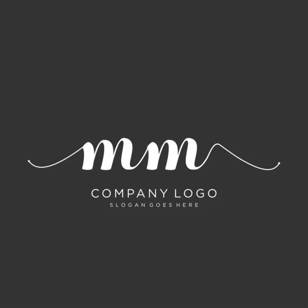 Initial Handwriting Logo Design Logo Fashion Photography Wedding Beauty Business — Stock Vector