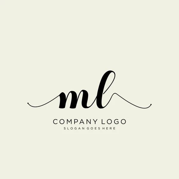 Initiële Handschrift Logo Ontwerp Logo Voor Mode Fotografie Bruiloft Schoonheid — Stockvector