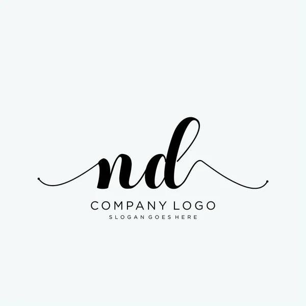 Design Iniziale Del Logo Della Scrittura Mano Logo Moda Fotografia — Vettoriale Stock