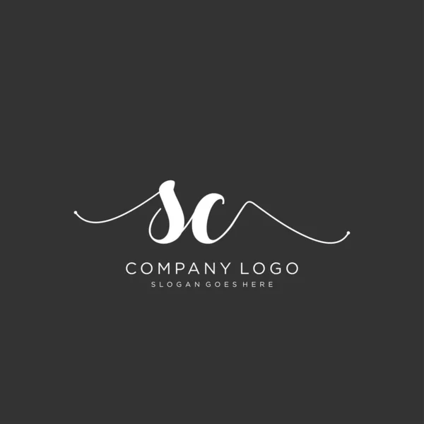 Projeto Inicial Logotipo Caligrafia Logo Para Moda Fotografia Casamento Beleza —  Vetores de Stock