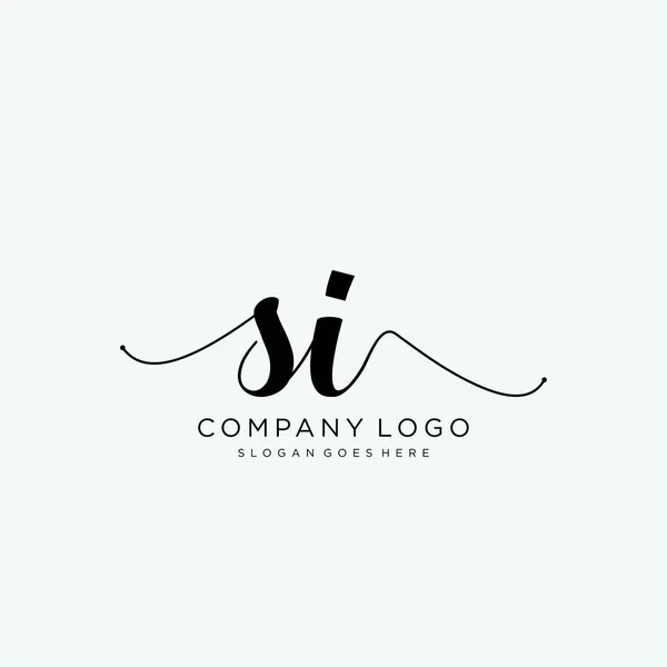 Initial Handwriting Logo Design Logo Fashion Photography Wedding Beauty Business — Stock Vector