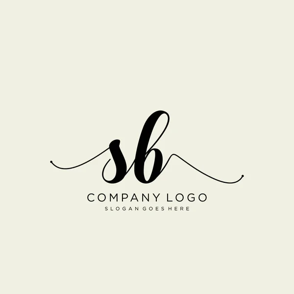 Initiële Handschrift Logo Ontwerp Logo Voor Mode Fotografie Bruiloft Schoonheid — Stockvector