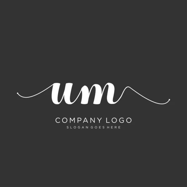 Projeto Inicial Logotipo Caligrafia Logo Para Moda Fotografia Casamento Beleza — Vetor de Stock