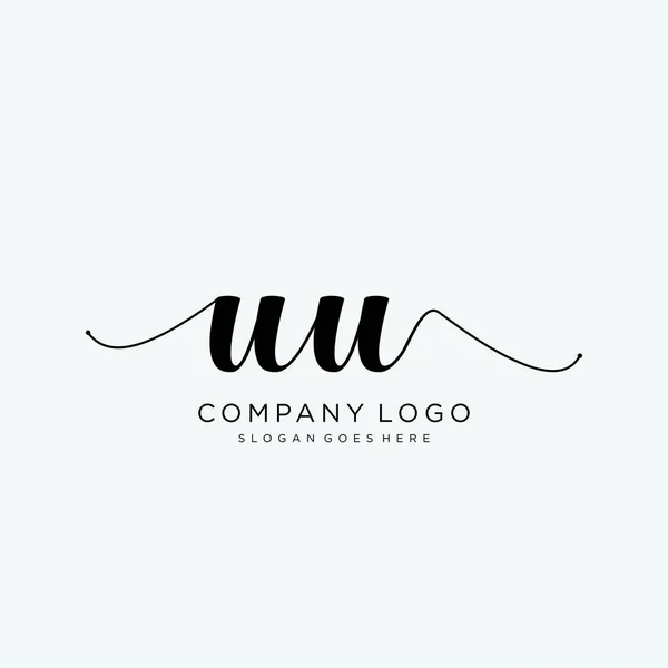 Initial Handwriting Logo Design Logo Fashion Photography Wedding Beauty Business — Stock Vector