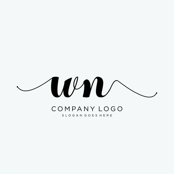 Projeto Inicial Logotipo Caligrafia Logo Para Moda Fotografia Casamento Beleza —  Vetores de Stock