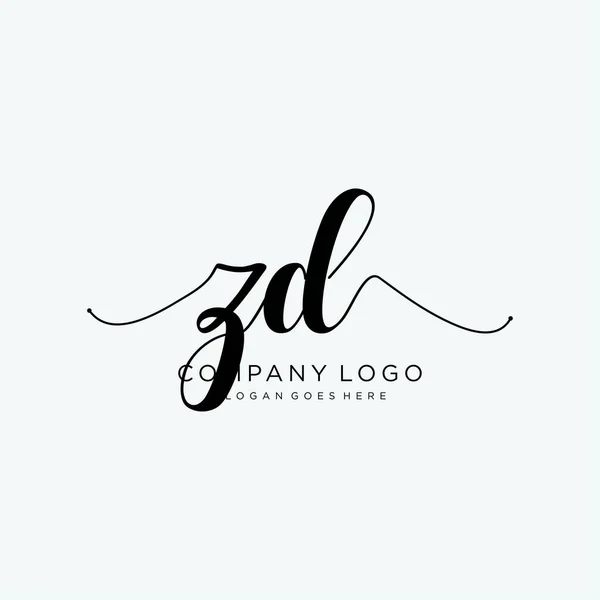 Design Iniziale Del Logo Della Scrittura Mano Logo Moda Fotografia — Vettoriale Stock