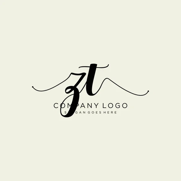 Initial Handwriting Logo Design Logo Fashion Photography Wedding Beauty Business — Stock Vector