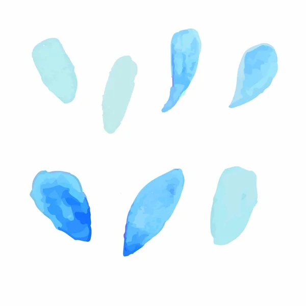 Kék Csepp Akvarell Folt — Stock Vector