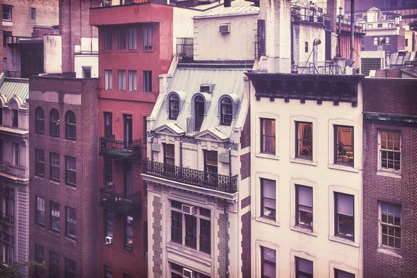 New York City Oude Residentiële Gebouwen Vintage Kleuren Die Zijn — Stockfoto