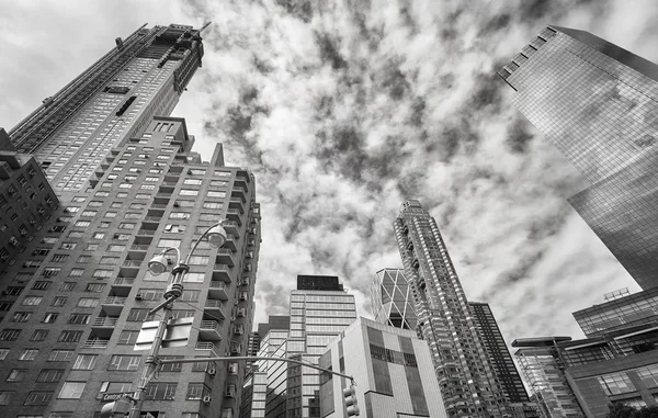 Foto Bianco Nero Del Paesaggio Urbano Manhattan Del Central Park — Foto Stock