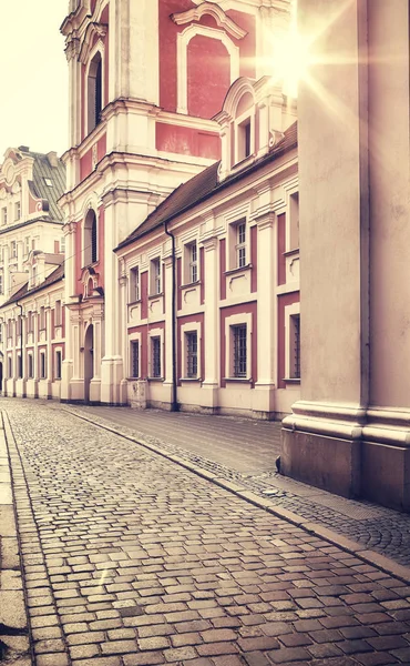 Poznan Old Town Adlı Gündoğumu Retro Renk Uygulanan Tonlama Polonya — Stok fotoğraf
