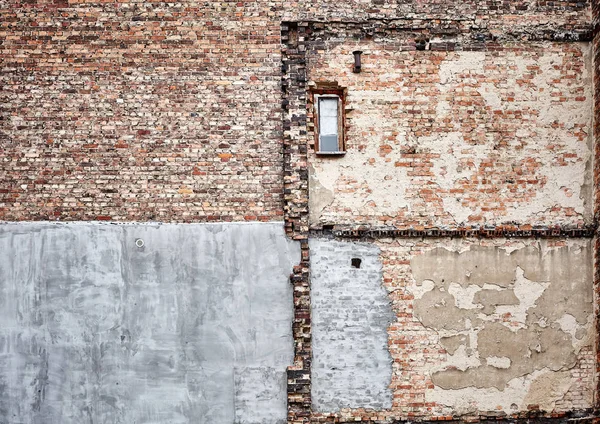 Demolished Old Brick Building Wall Grunge Background — Stock Photo, Image