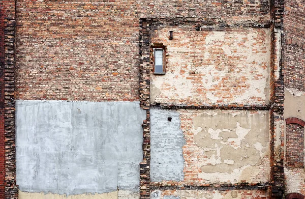 Demolished Old Brick Building Wall Grunge Background — Stock Photo, Image