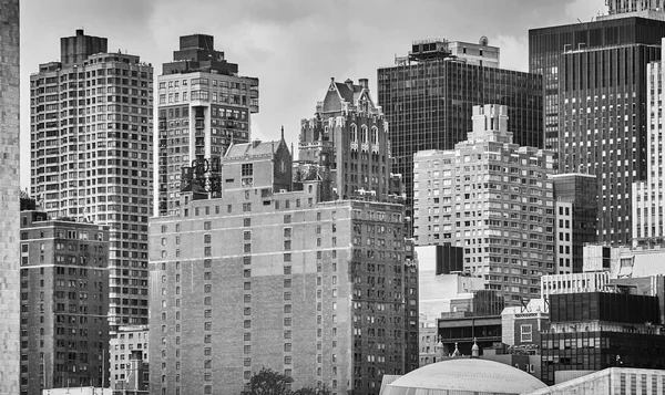 Czarno Biały Obraz Architektury New York City Stany Zjednoczone Ameryki — Zdjęcie stockowe