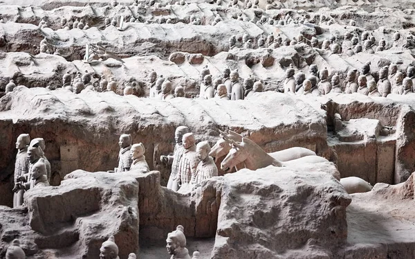 Xian Kina Oktober 2017 Terracottaarmen Krigare Tre Gropar Innehåller Mer — Stockfoto