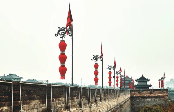 Xian City Wall Color Toned Picture China — Stock Photo, Image