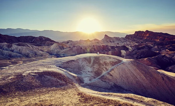 Doğal Bir Gün Batımının Death Valley Abd Vintage Tonda Resim — Stok fotoğraf