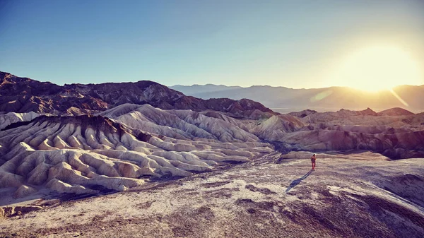 Doğal Bir Gün Batımının Death Valley Abd Vintage Tonda Resim — Stok fotoğraf