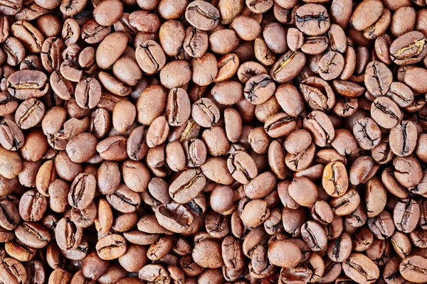 Čerstvě Pražená Kávová Zrna Pozadí — Stock fotografie