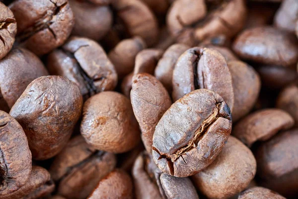 Close Picture Freshly Roasted Coffee Beans Shallow Depth Field — Stock Photo, Image