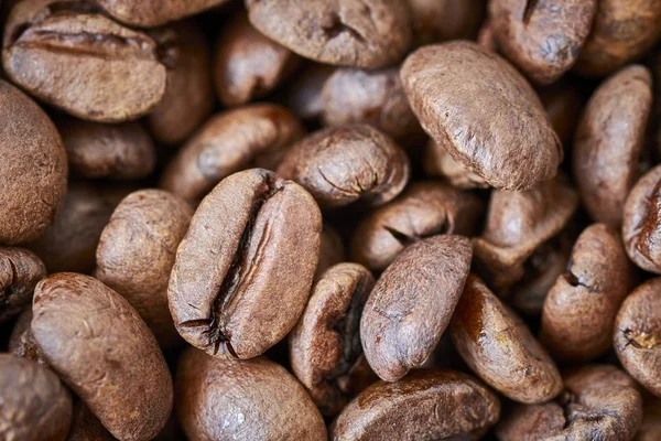 Close Picture Freshly Roasted Coffee Beans Shallow Depth Field — Stock Photo, Image