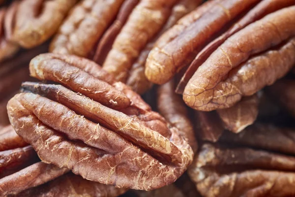 Close Picture Dried Pecan Nuts Selective Focus — Stock Photo, Image