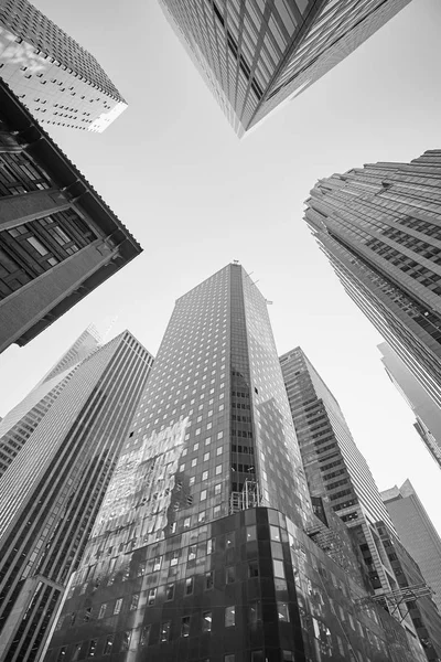 Imagen Blanco Negro Los Rascacielos Manhattan Nueva York Estados Unidos — Foto de Stock