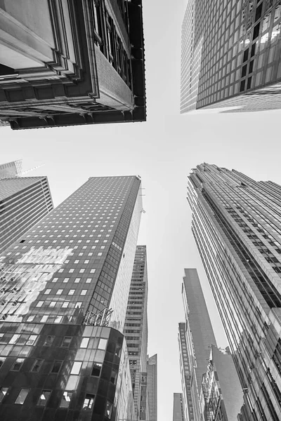Μαύρο Και Άσπρο Φωτογραφία Από Ουρανοξύστες Του Manhattan Νέα Υόρκη — Φωτογραφία Αρχείου