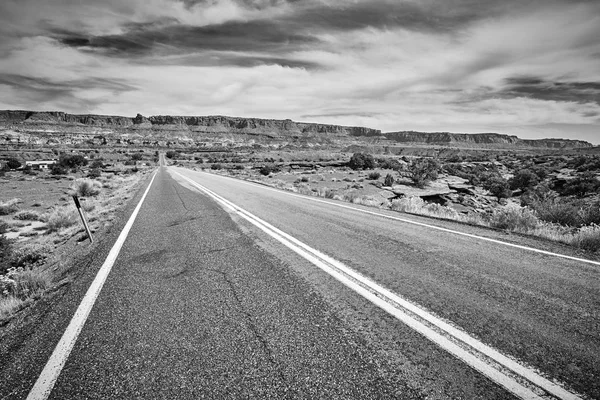 Black White Picture Scenic Road Capitol Reef National Park Utah — Stock Photo, Image